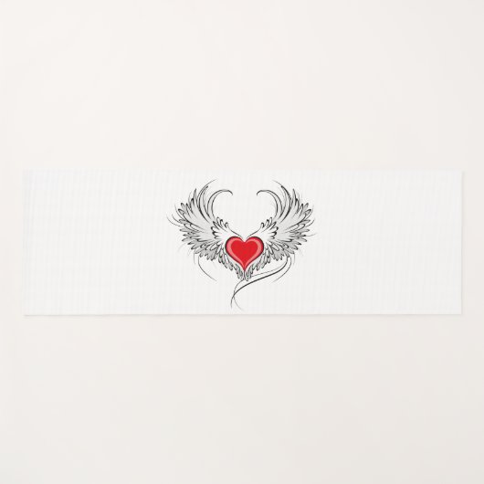 Red Angel Heart mit Flügeln Yogamatte (Vorderseite (Horizontal))