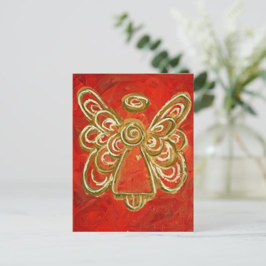 Red Angel Postcard Postkarte (Stehend Vorderseite)