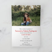 Red Angled Acht-Foto Grad Einladung (Innenseite)