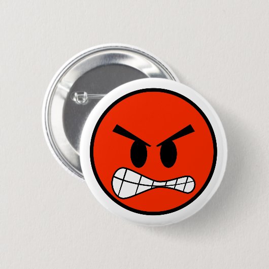 Red Angry Face Emoji Button (Vorne & Hinten)