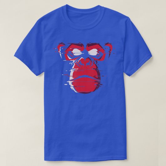 Red Angry Gorilla Ape Monkey Chimp T-Shirt (Design vorne)