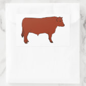 Red Angus Bull Rechteckiger Aufkleber (Tasche)