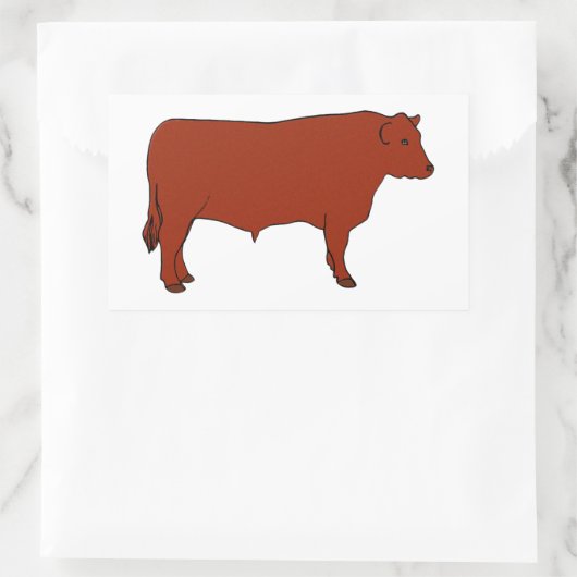 Red Angus Bull Rechteckiger Aufkleber (Tasche)