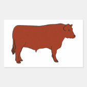 Red Angus Bull Rechteckiger Aufkleber (Vorderseite)