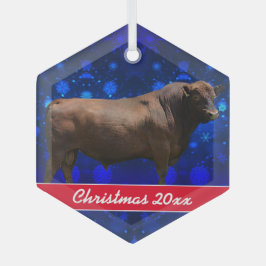 Red Angus Bull Weihnachtsfeier Keramik Ornament