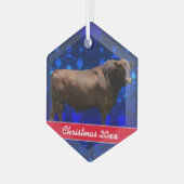Red Angus Bull Weihnachtsfeier Keramik Ornament Aus Glas (Vorderseite Links)