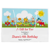 Red Animal Circus Kindergeburtstag Vielen Dank Große Geschenktüte (Rückseite)