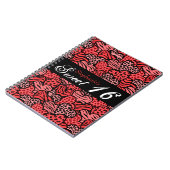 Red Animal Muster Herzen Sweet 16 Notebook Notizblock (Linke Seite)
