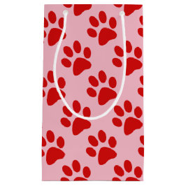 Red Animal Paw Print Kleine Geschenktüte