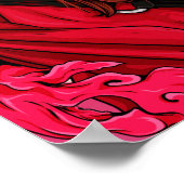 Red Anime Demon Slayer Girl Poster (Ecke)