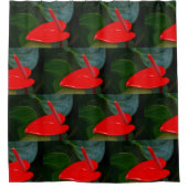 Red Anthruim Blume Duschvorhang (Vorderseite)