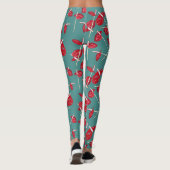 Red Anthurium Blume Muster Champ Leggings (Rückseite)