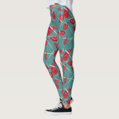 Red Anthurium Blume Muster Champ Leggings (Links)