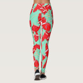 Red Anthurium Blume Muster Champ Leggings (Rückseite)