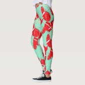 Red Anthurium Blume Muster Champ Leggings (Links)