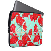 Red Anthurium Blume Muster Computerschlauch Laptopschutzhülle (Vorne Rechts)
