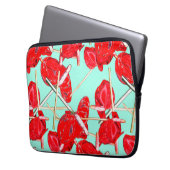 Red Anthurium Blume Muster Computerschlauch Laptopschutzhülle (Vorderseite Links)