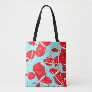Red Anthurium Blume Muster Tote Tasche