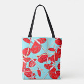 Red Anthurium Blume Muster Tote Tasche (Rückseite)