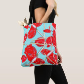 Red Anthurium Blume Muster Tote Tasche (Von Nahem)