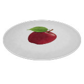 Red Apfel auf White Cutting Board Schneidebrett (Ecke)