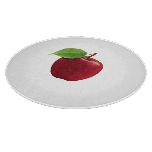 Red Apfel auf White Cutting Board Schneidebrett (Ecke)