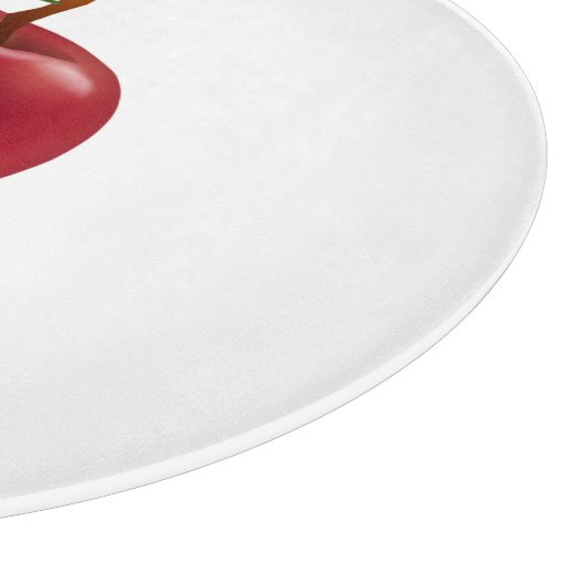 Red Apfel auf White Cutting Board Schneidebrett (Ecke)