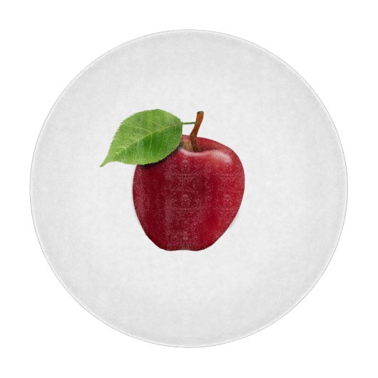 Red Apfel auf White Cutting Board Schneidebrett (Vorderseite)