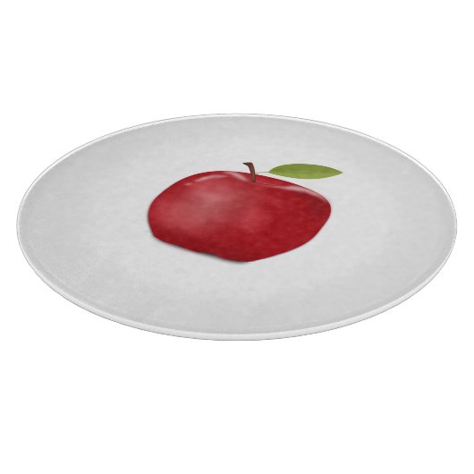 Red Apfel auf White Cutting Board Schneidebrett (Ecke)
