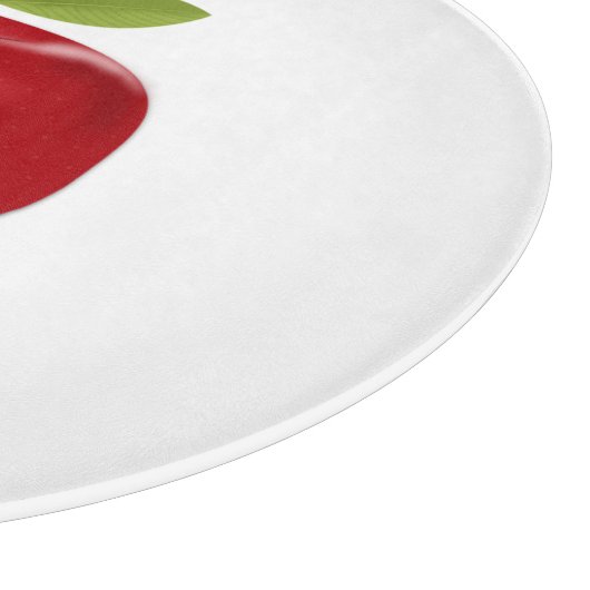 Red Apfel auf White Cutting Board Schneidebrett (Ecke)