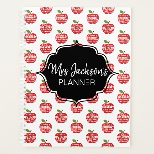 Red Apfel Lehrer danke Ihnen Altersrente Kinderzim Planer (Vorderseite)