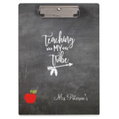 Red Apfelschalkboard-Skript für Lehrer lustiges Zi Klemmbrett (Vorderseite)