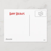 Red Appaloosa mit Weihnachtsmannmütze Feiertagspostkarte (Rückseite)