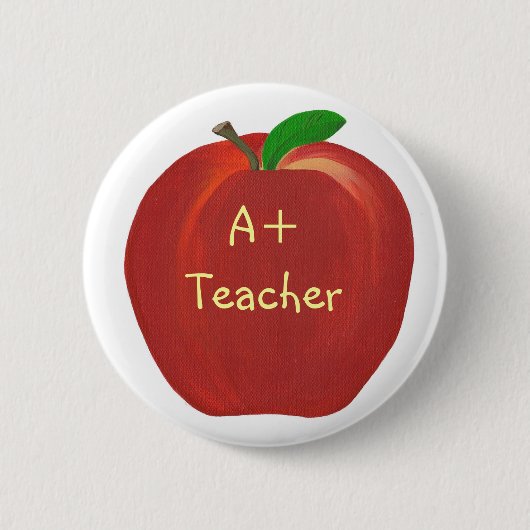Red Apple, A+ Teacher Button auf Schaltflächen (Vorderseite)