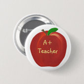 Red Apple, A+ Teacher Button auf Schaltflächen (Vorne & Hinten)