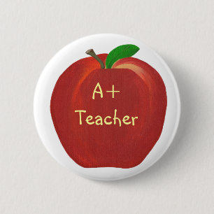 Red Apple, A+ Teacher Button auf Schaltflächen