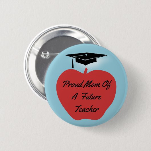 Red Apple Abschluss Teacher Button (Vorne & Hinten)