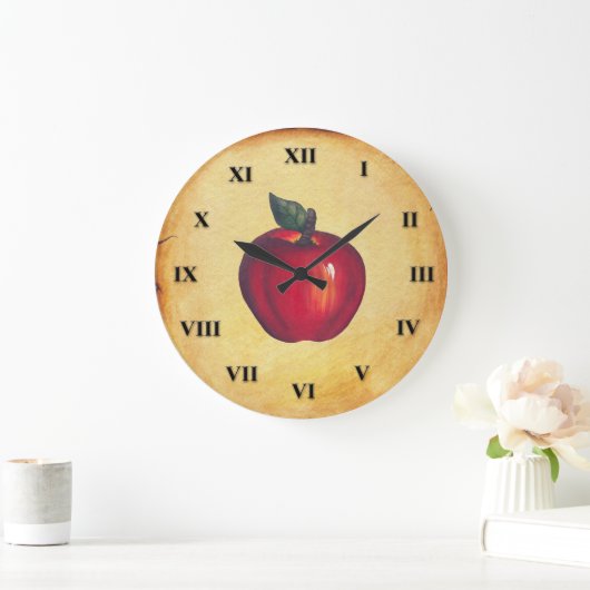 Red Apple Antique Look Große Wanduhr (Zuhause)
