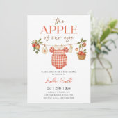 Red Apple Baby Clothesline Baby Dusche Einladung (Stehend Vorderseite)