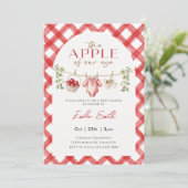 Red Apple Baby Clothesline Herbstdusche Baby Einladung (Stehend Vorderseite)