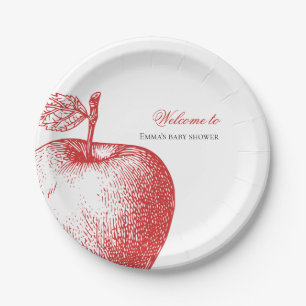 Red Apple Baby Dusche Teller