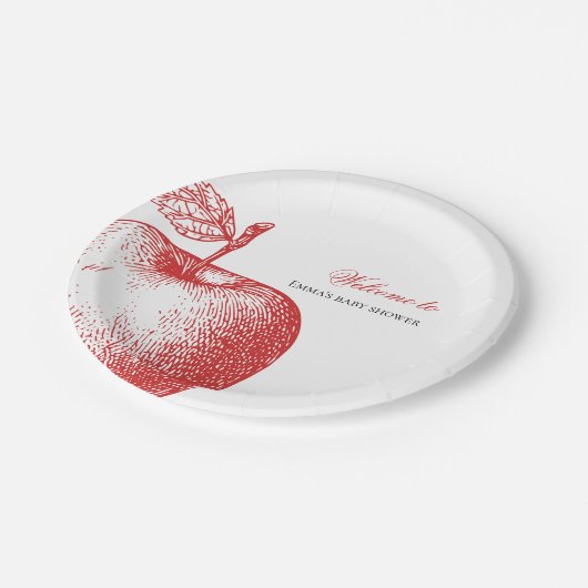 Red Apple Baby Dusche Teller (Schrägansicht)