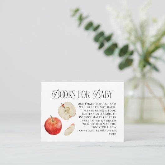 Red Apple Baby Showbuchanfrage Begleitkarte (Stehend Vorderseite)