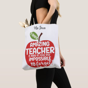Red apple Big Heart to shape little minds teacher Tasche