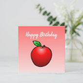 Red Apple Birthday Card Karte (Stehend Vorderseite)