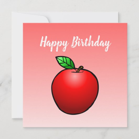 Red Apple Birthday Card Karte (Vorderseite)