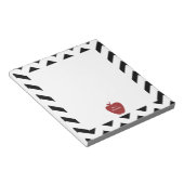 Red Apple Black Zickzack Teacher Notizblock (angewinkelt)