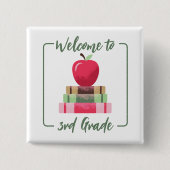 Red Apple Books Back-to-School Square White Button (Vorderseite)