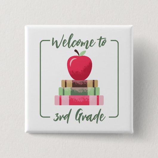 Red Apple Books Back-to-School Square White Button (Vorderseite)