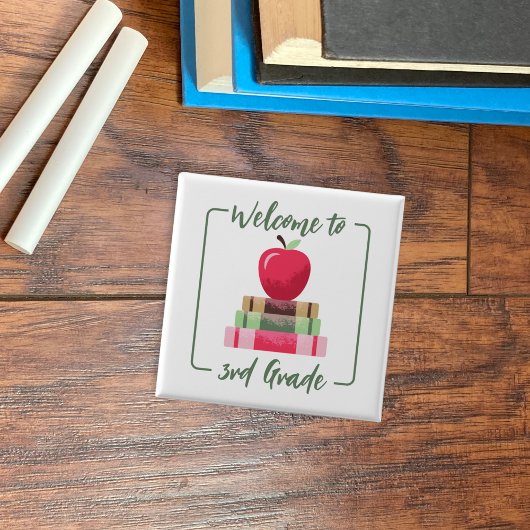 Red Apple Books Back-to-School Square White Button